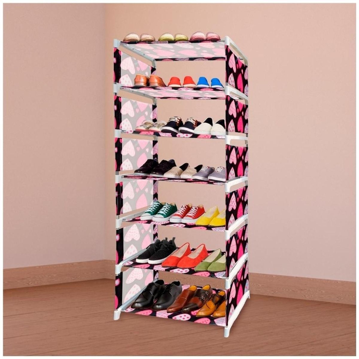 MINARI - Zapatera Organizador de Zapatos Estante 7 pisos Corazón ZP7