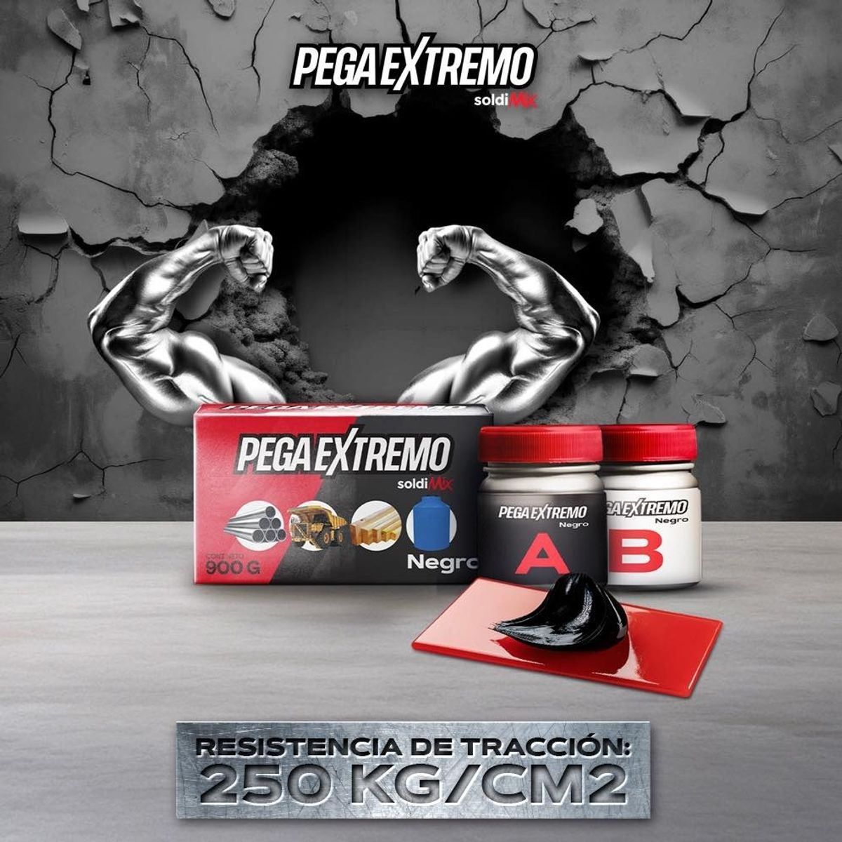 SOLDIMIX - Soldadura Industrial en Frio Pega Extremo x 55gr Soldimix  - Negro