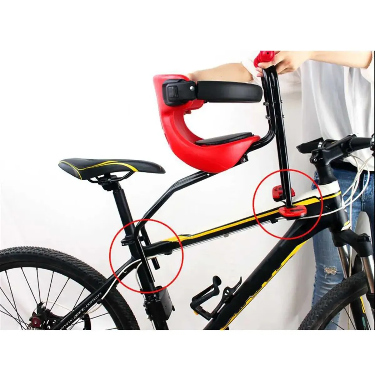 GENERICO - Asiento de Bebe o Niño para Bicicleta Baby Seat - Rojo