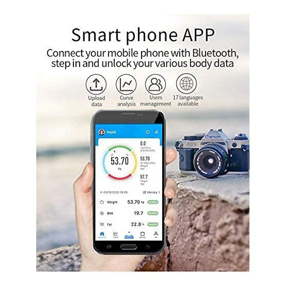 OEM - Balanza Smart Digital Bluetooth Color Negro