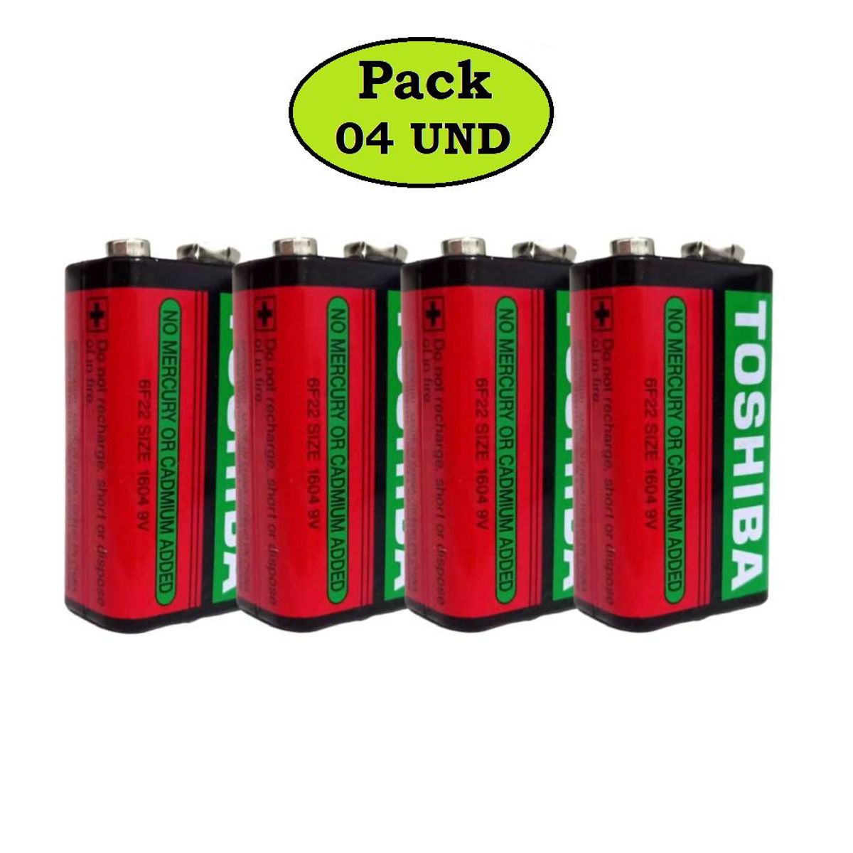 TOSHIBA - Batería Pila 9v Toshiba 6F22 Heavy Duty - Pack 04 UND