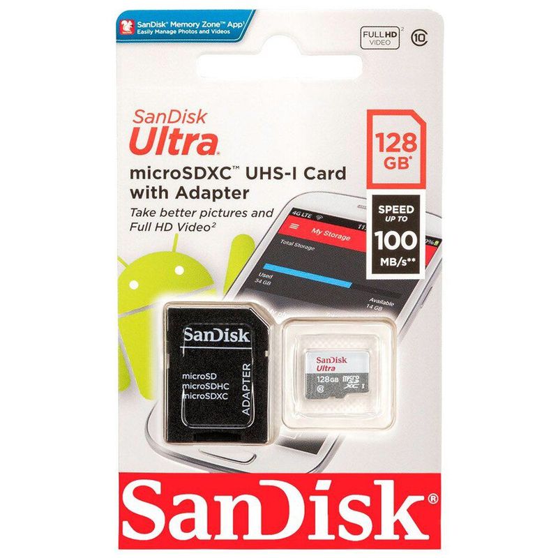 SANDISK - MicroSD 128GB Ultra Clase 10 - Sandisk