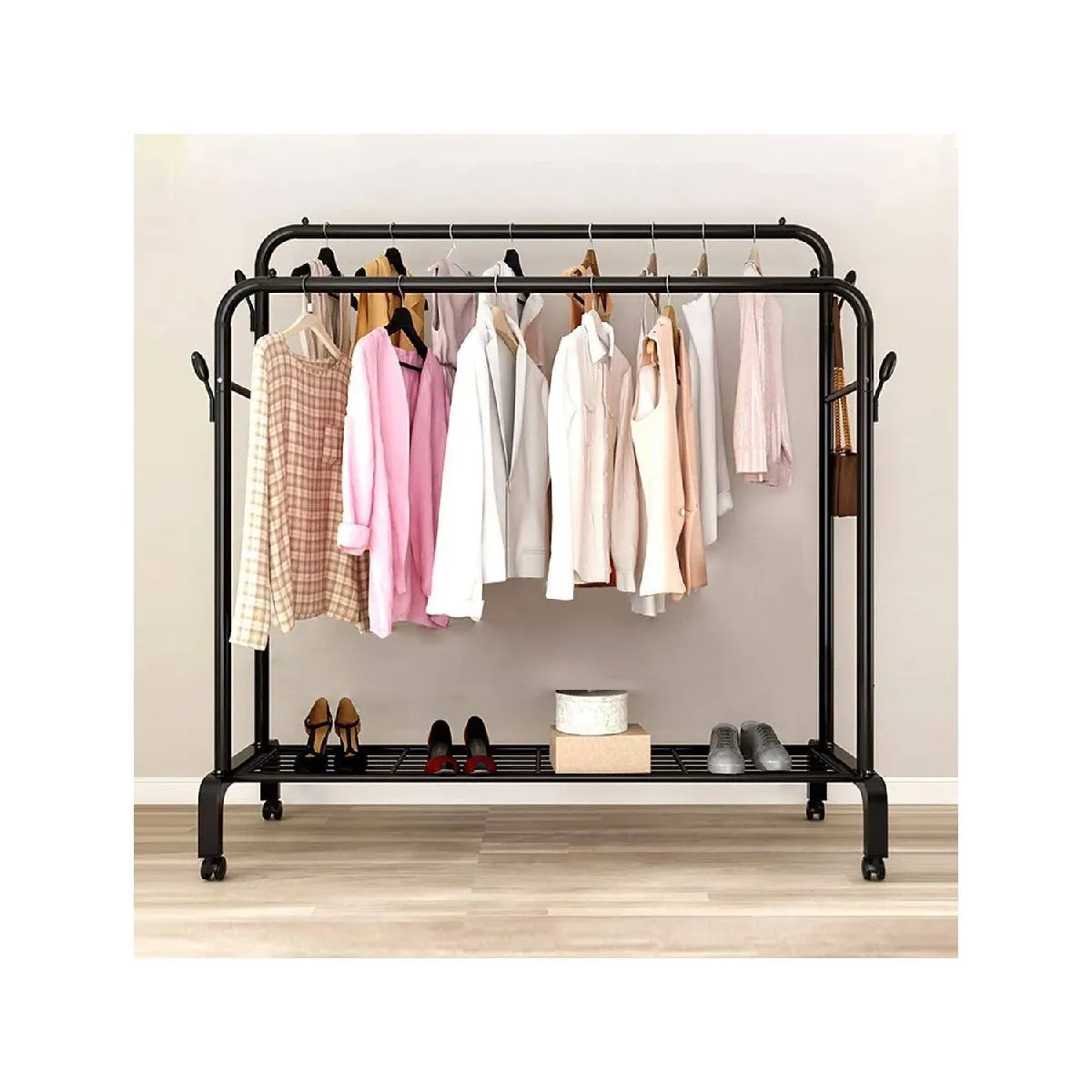 GENERICO - Estante Organizador Ropa Perchero Con Ruedas PB