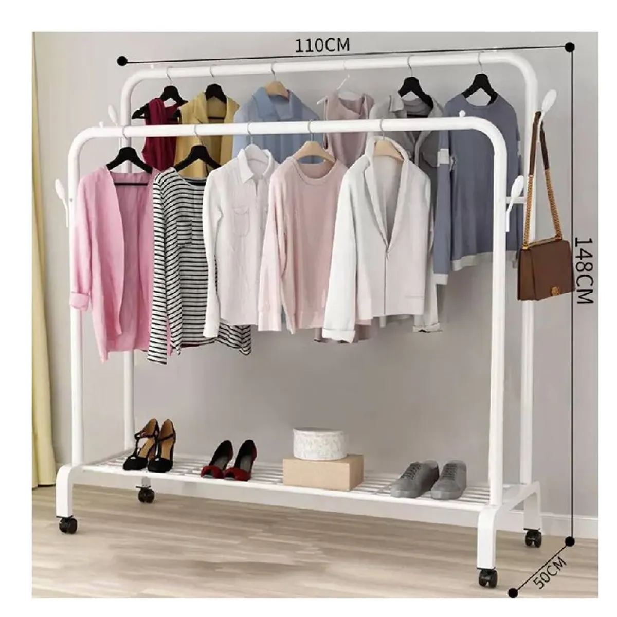 GENERICO - Estante Organizador Ropa Perchero Con Ruedas PB