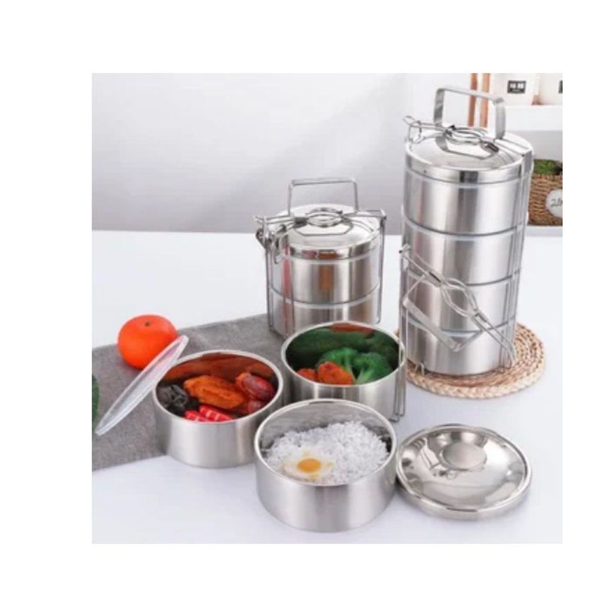 OEM - Portaviandas de acero inoxidable contenedor 3 niveles