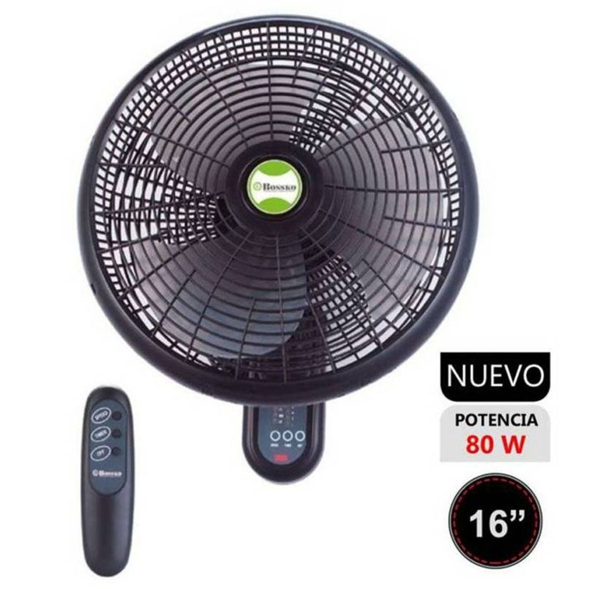 BOSSKO - Ventilador de Pared Control Remoto Bossko BK-8210PD