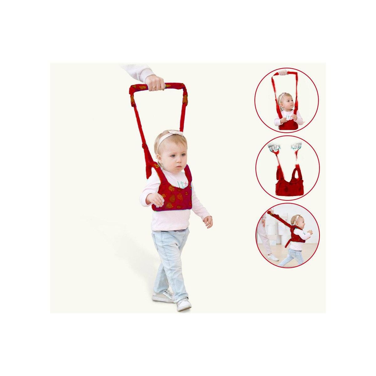 GENERICO - Arnés caminador 2 en 1 primeros pasos guinda