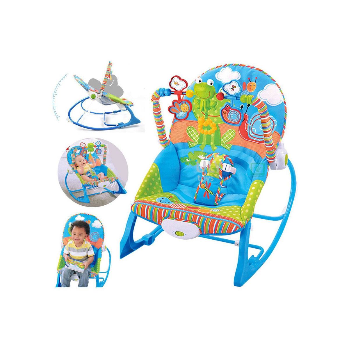GENERICO - Silla mecedora con vibrador musical y toys niño