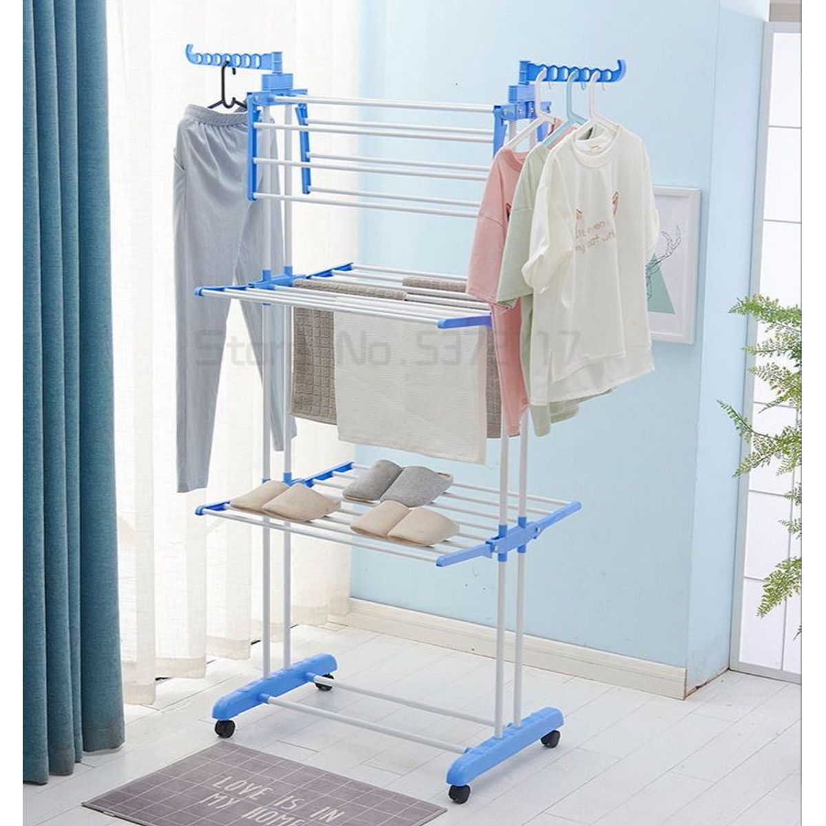 OEM - Tendedero Tendal Plegable de Ropa 3 Niveles Multifuncional