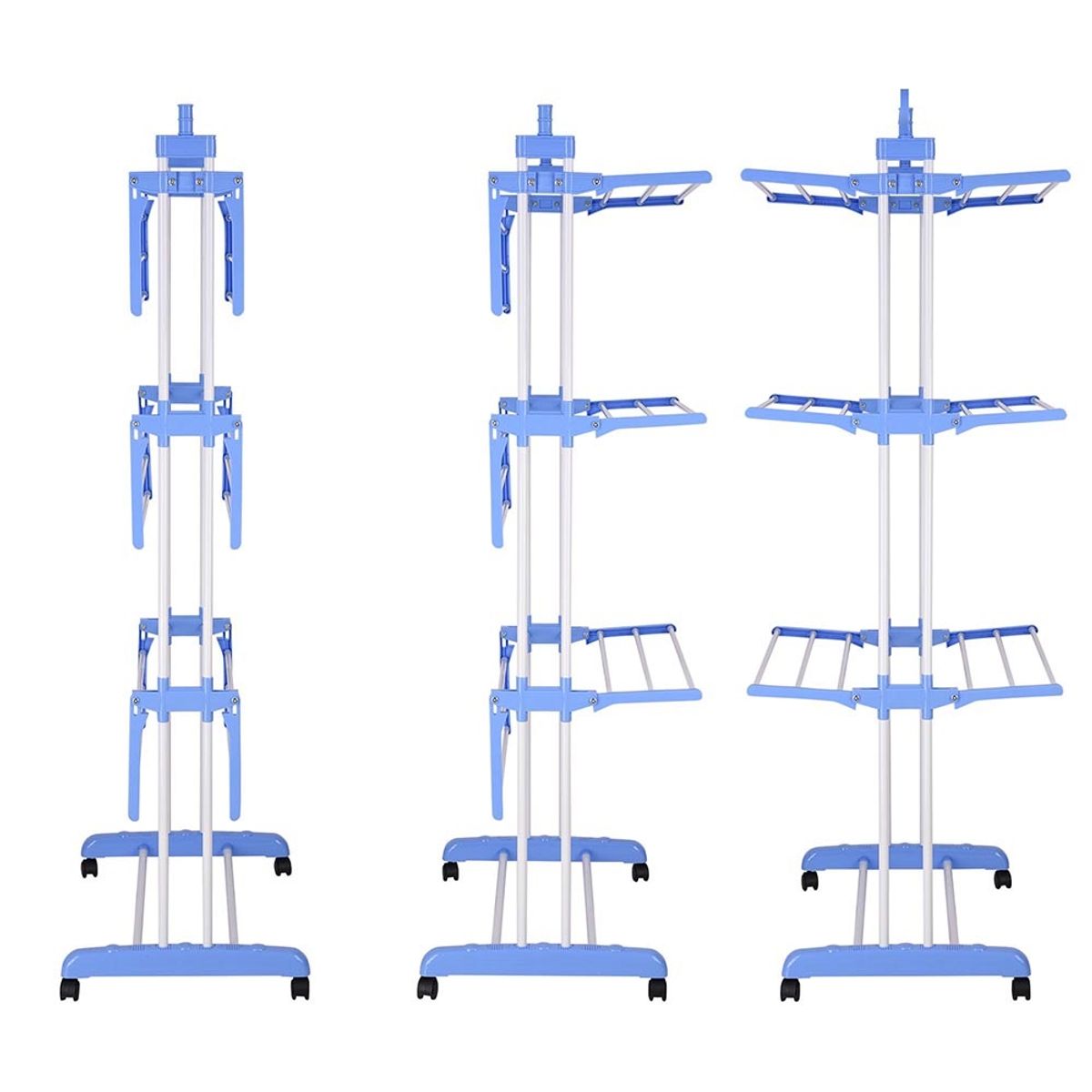 OEM - Tendedero Tendal Plegable de Ropa 3 Niveles Multifuncional