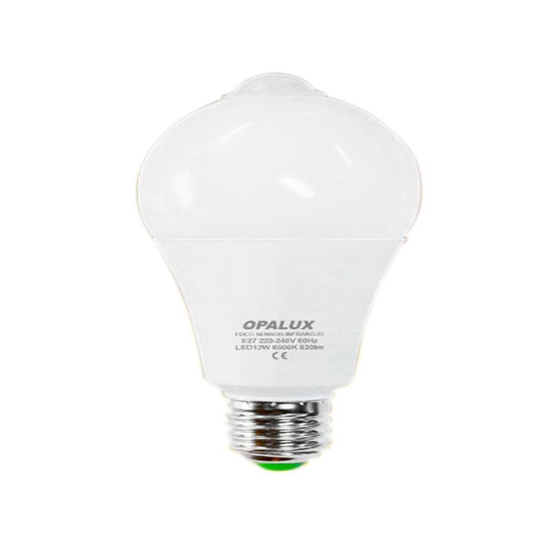 OPALUX - Foco Led Blanco 12w Con Sensor De Movimiento Opalux St-461b