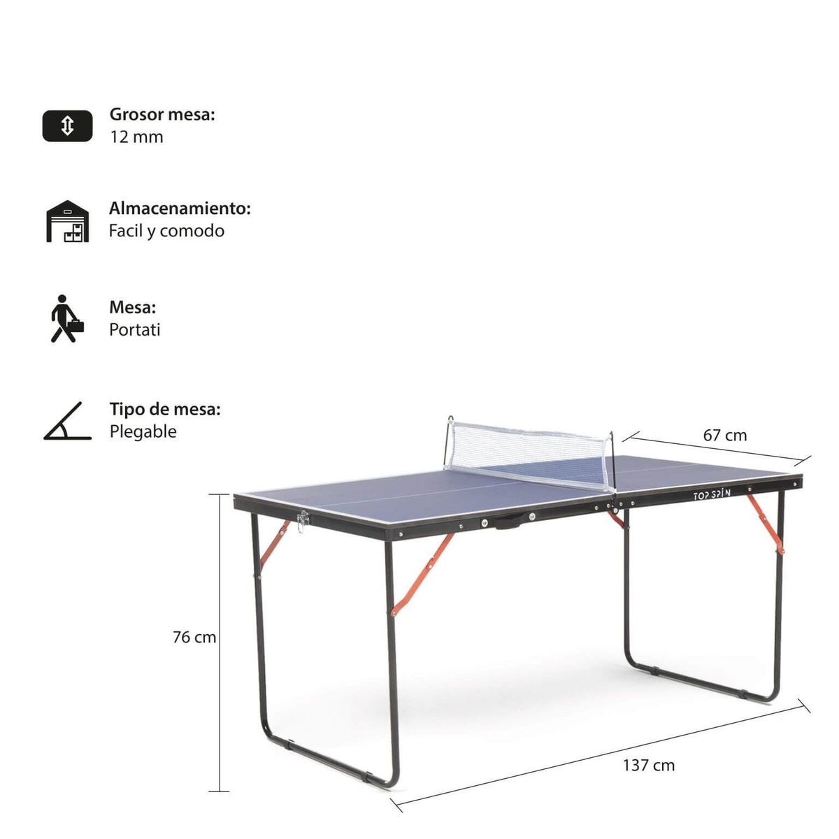 TOP SPIN - Mesa de Ping Pong A1 Mini