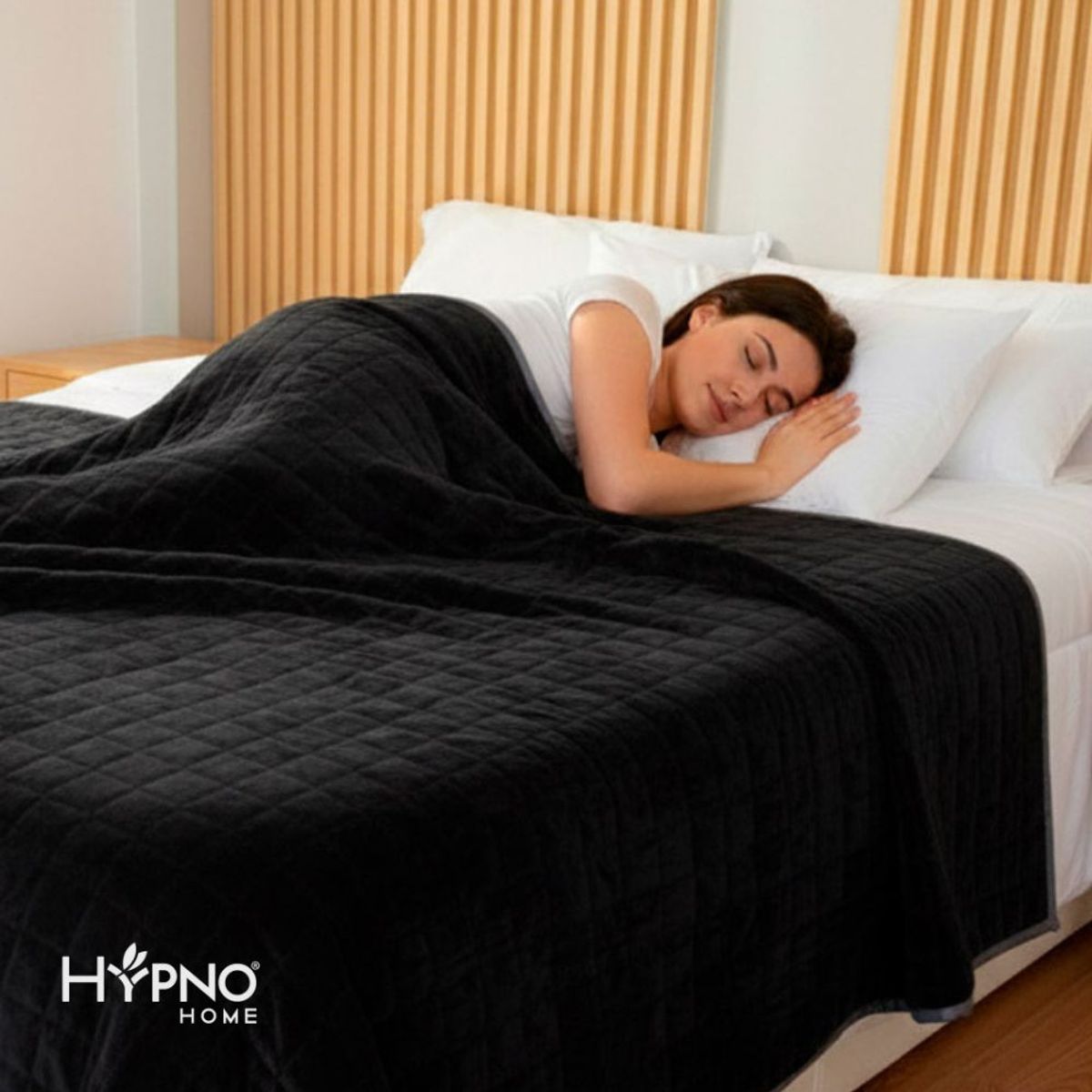 HYPNO HOME - Manta Pesada Antiestrés 6.8 Kg - Negro/Gris