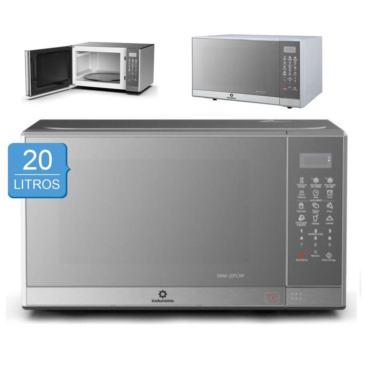 INDURAMA - Horno Microondas Indurama MWI-20TCRP de 20L - Silver