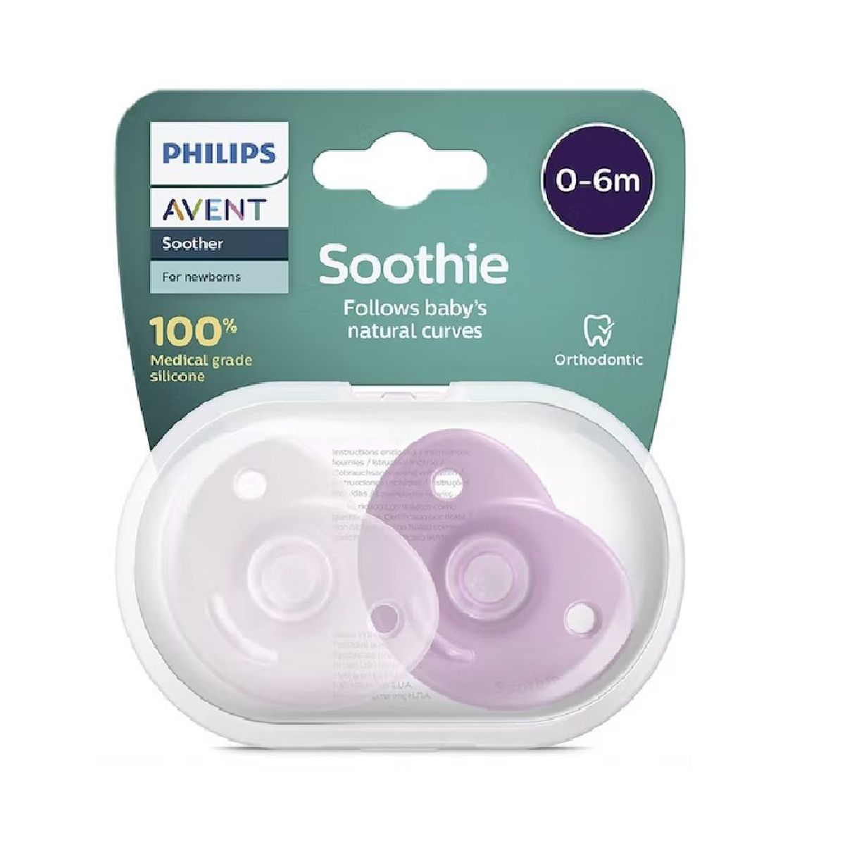 AVENT - CHUPONES AVENT DE SILICONA DE 0 A 6 MESES PACK 2 UNI  NIÑA