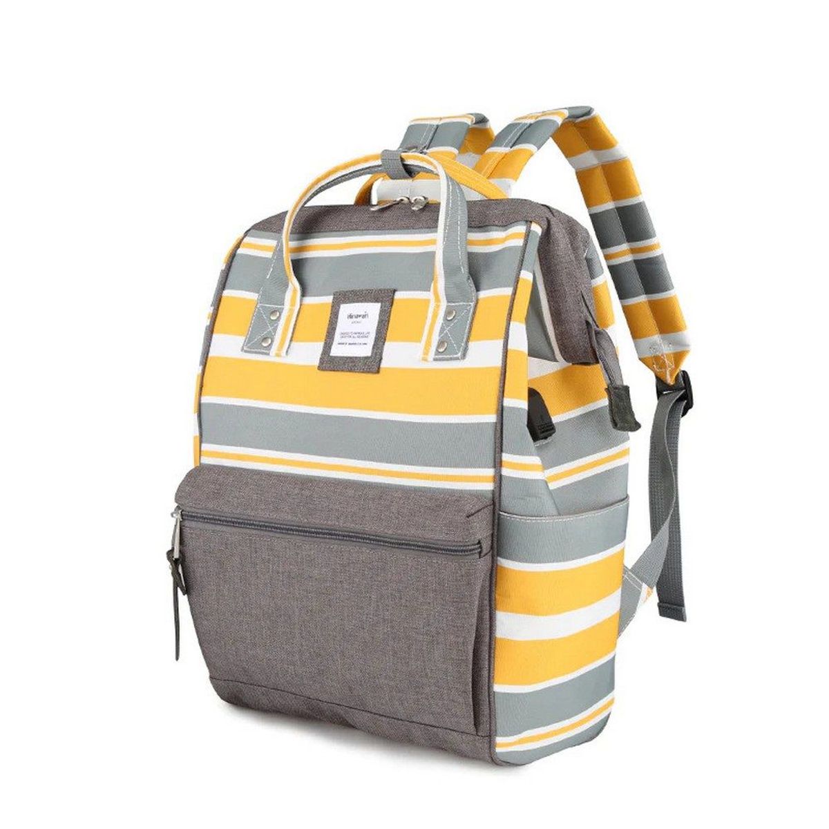 HIMAWARI - Himawari - Mochila escolar o de viaje porta Laptop Amarillo y Gris