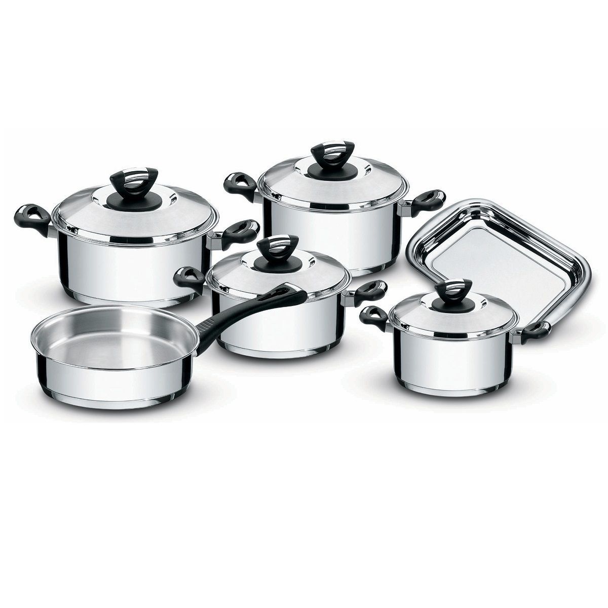 TRAMONTINA - Juego de ollas 10 Piezas solar Baquelite 65720/000 Tramontina