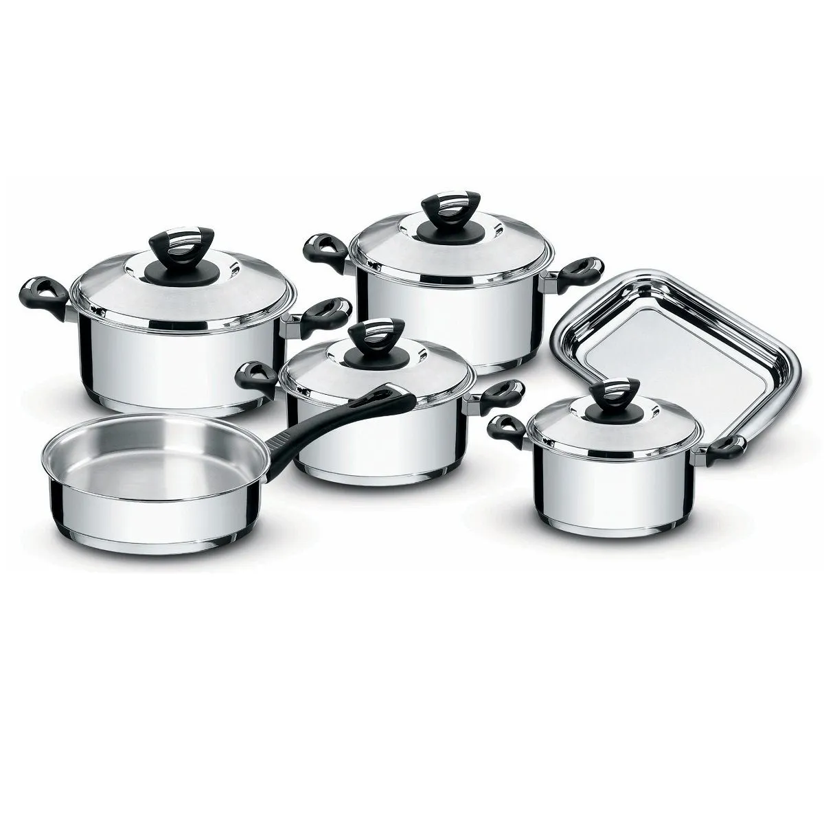 TRAMONTINA - Juego de ollas 10 Piezas solar Baquelite 65720/000 Tramontina