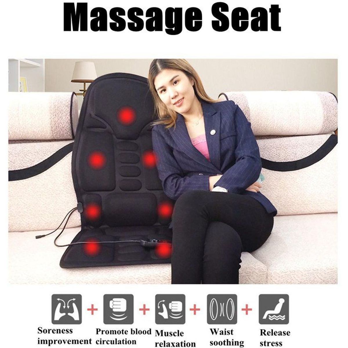 GENERICO - Masajeador de espalda auto-negro