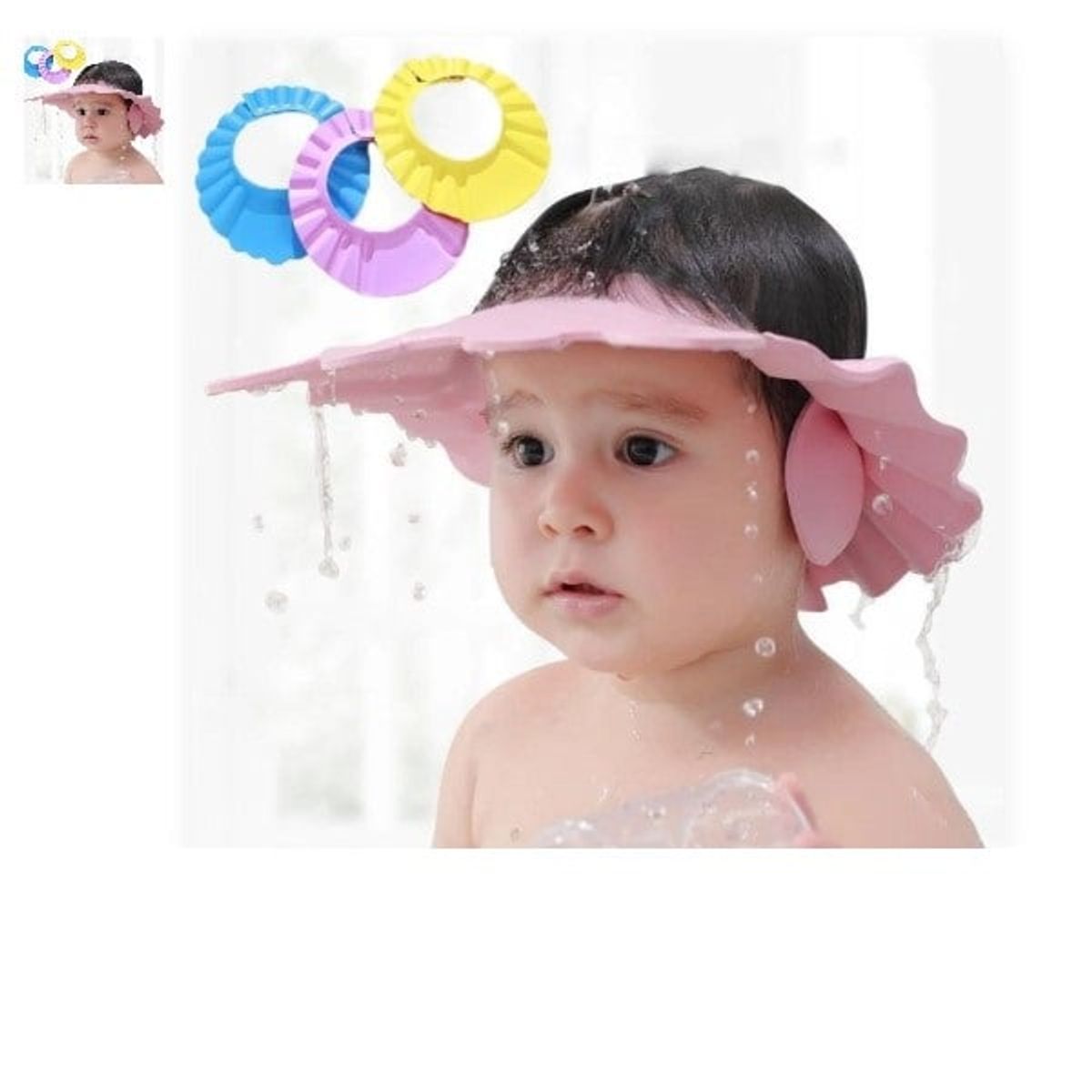 GENERICO - Gorro protector de baño para ducha bebé niños amarillo