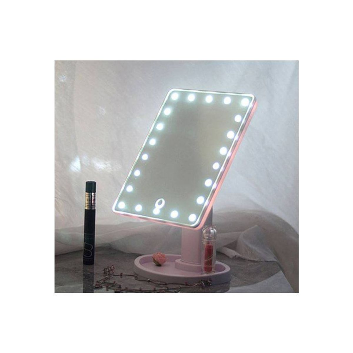 GENERICO - Espejo led táctil luz para maquillaje 21 luces led - rosado