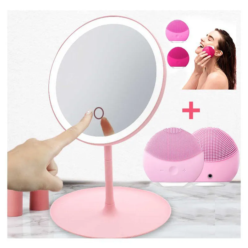 GENERICO - Espejo para maquillaje + limpiador facial eléctrico