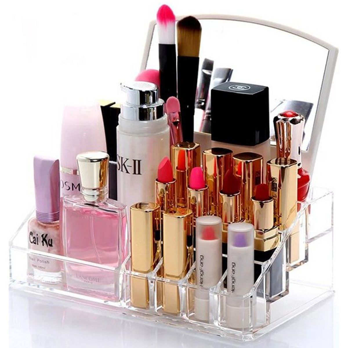 GENERICO - Organizador de maquillaje porta cosmetico con espejo