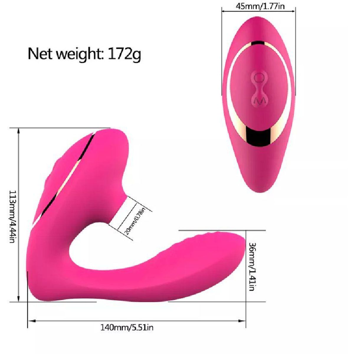 OEM - Vibrador sexual succionador y dildo punto g recargable Multicolor