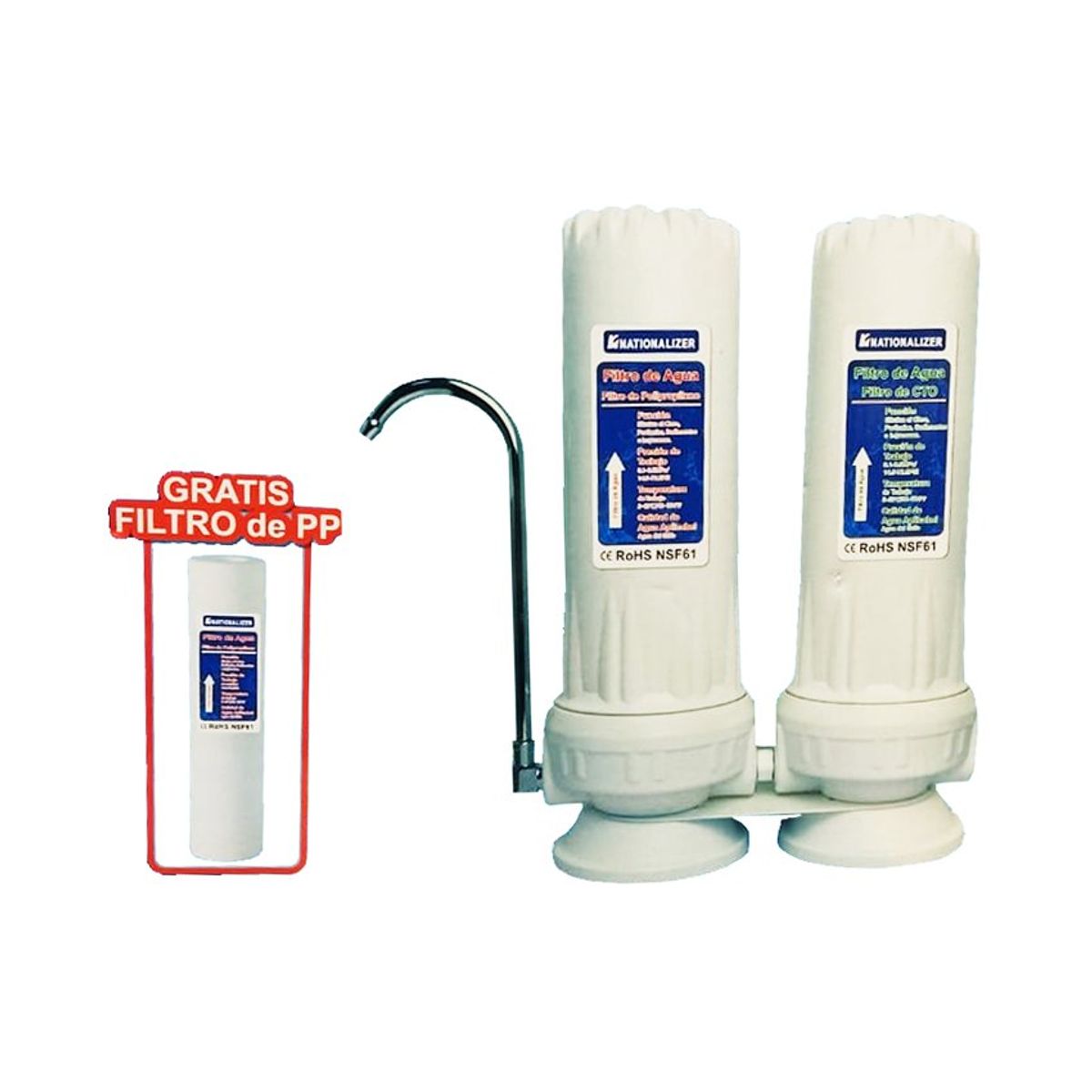 NATIONALIZER - Filtro de agua purificador pw-201 nationalizer