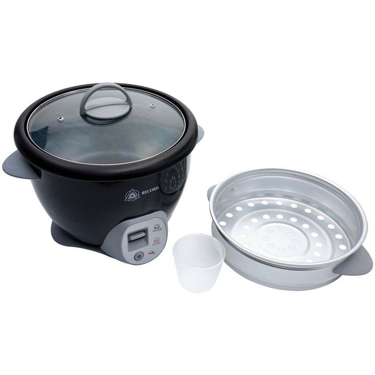 RECORD - Olla arrocera record 1.8 litros rec-clones101 tapa de vidrio, negro