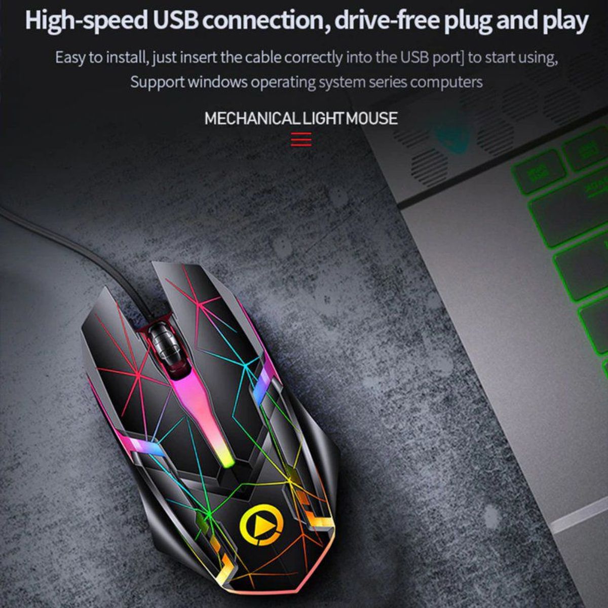 OEM - Mouse gamer g6 luminoso usb  para gaming, 1200 dpi