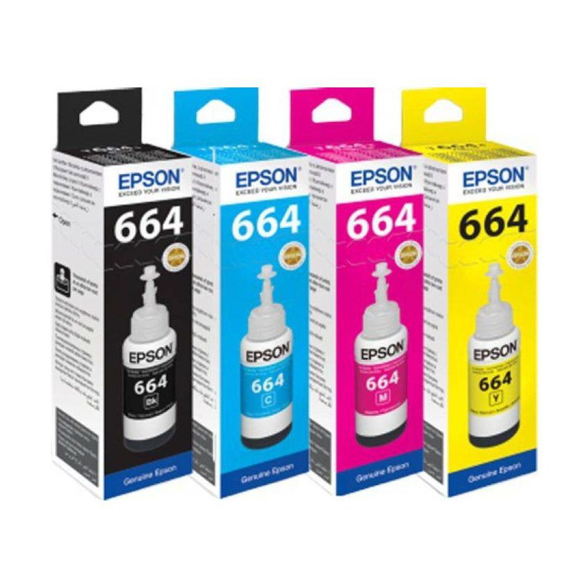 EPSON - Tinta epson 664 t664 l475 l495 l555 l565 l575 l1300 x 4 uni 8P