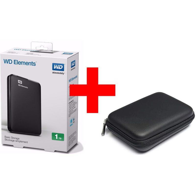 WESTERN DIGITAL - Disco externo 1tb hdd wd elements usb 3.0 2. win mac + funda