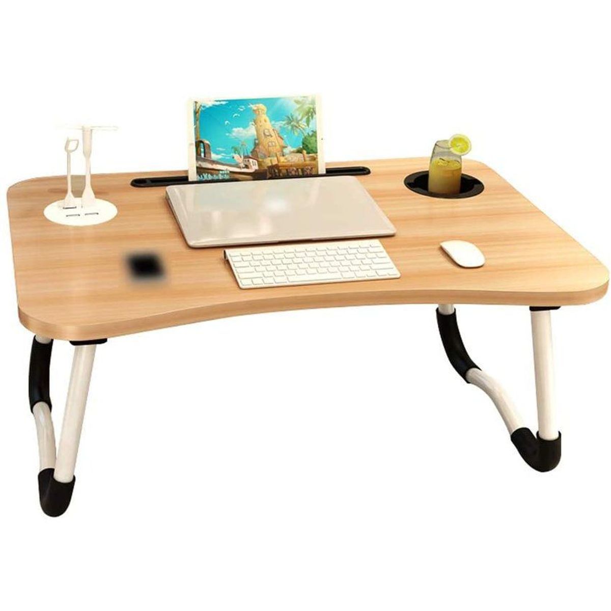 GENERICO - Mesa plegable portátil para laptop  ventilador  lampara usb