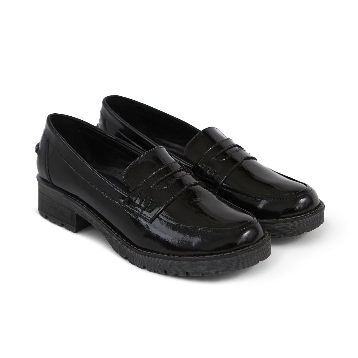 M'ANDINA - Mocasines de Cuero Celine Negro
