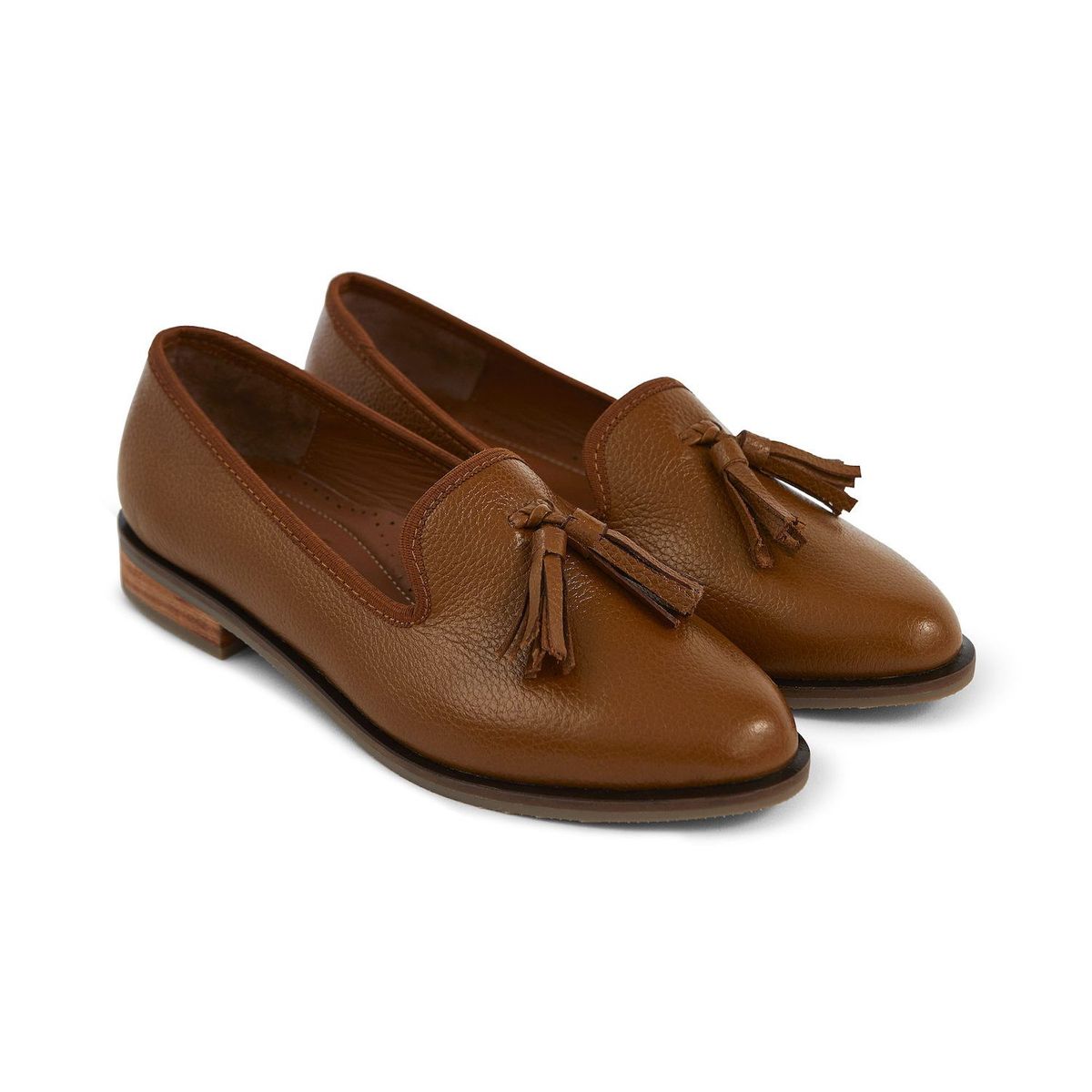 M'ANDINA - Mocasines de Cuero Romi Caramelo