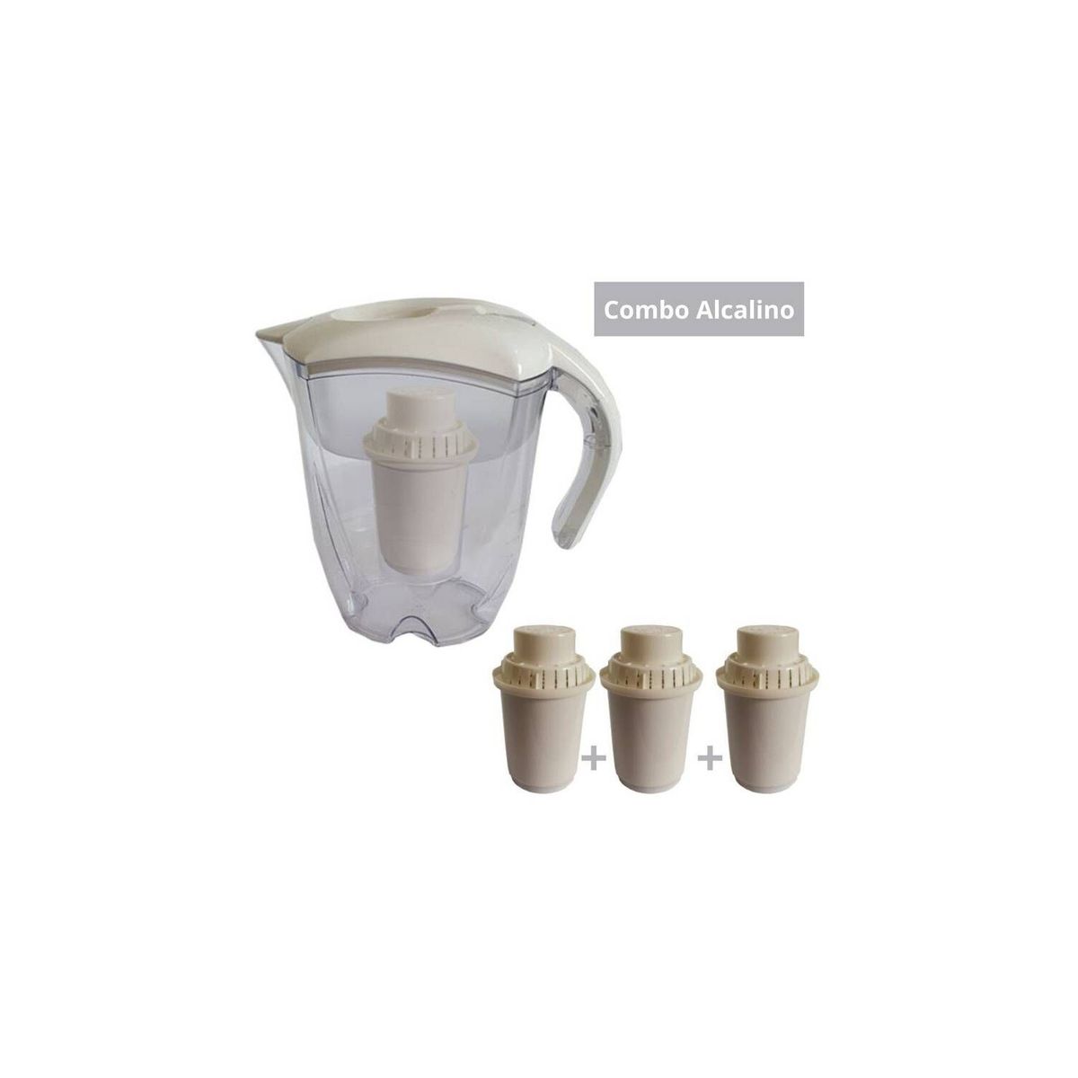 GENERICO - Jarra alcalina blanca 3.5 litros + 3 filtros