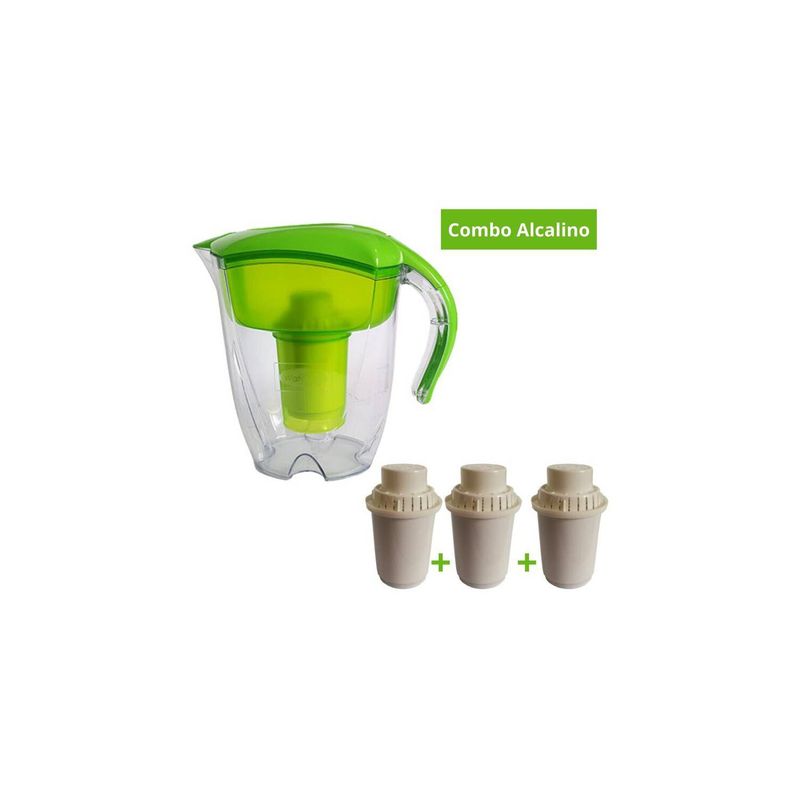 GENERICO - Jarra alcalina verde 3.5 litros + 3 filtros