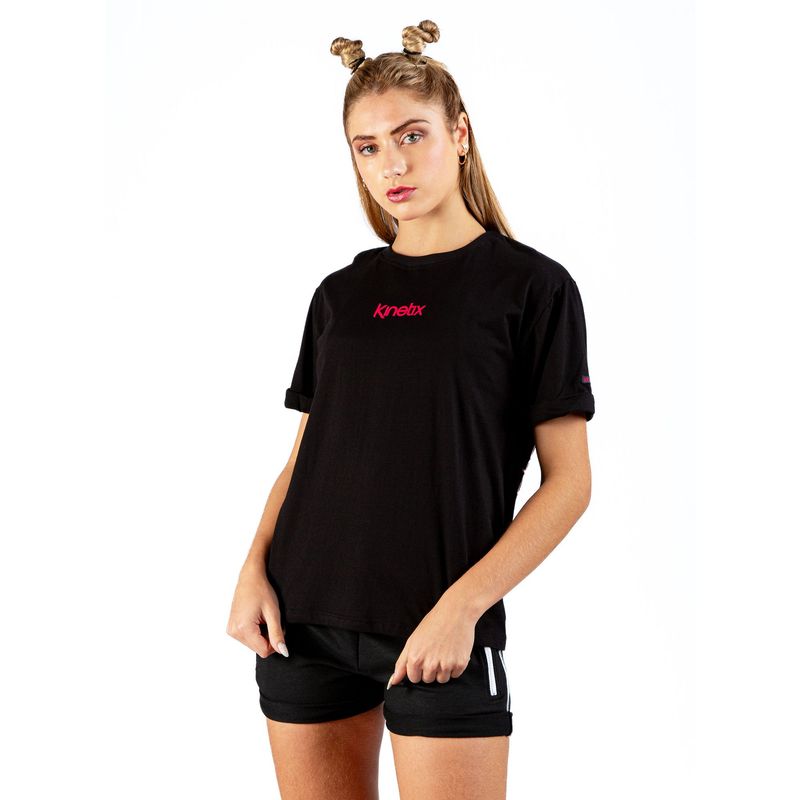 KINETIX - Polo Manga Corta Kinetix Printed Logo Tee Algodón Mujer Negro