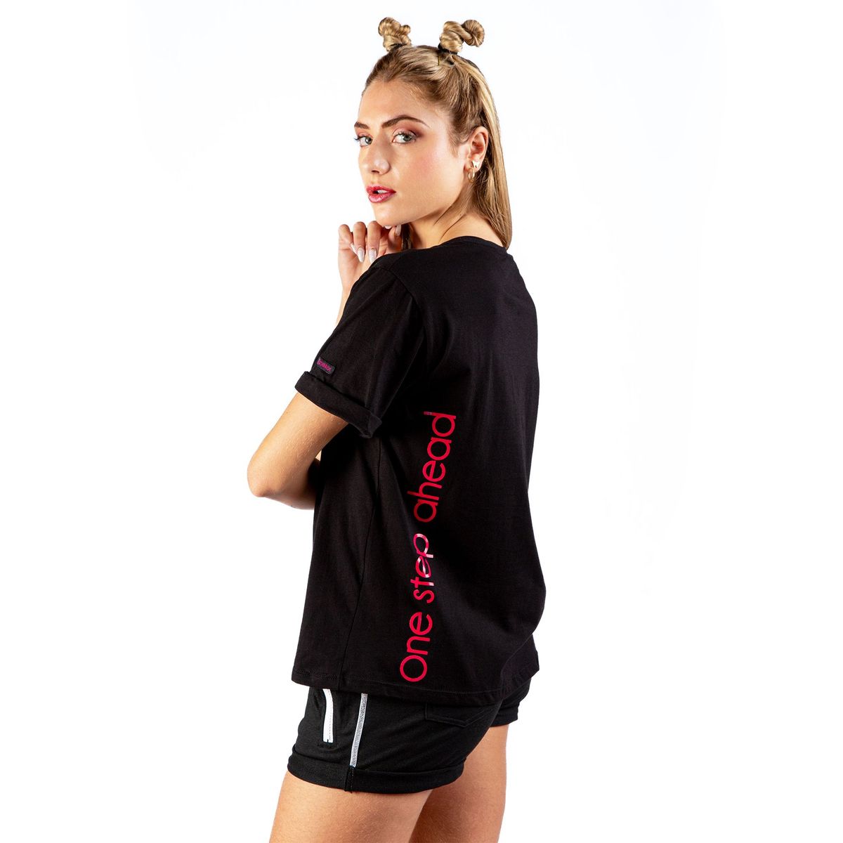 KINETIX - Polo Manga Corta Kinetix Printed Logo Tee Algodón Mujer Negro