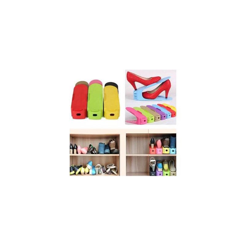 GENERICO - Organizador de zapatos soporte de calzado ajustable - celeste
