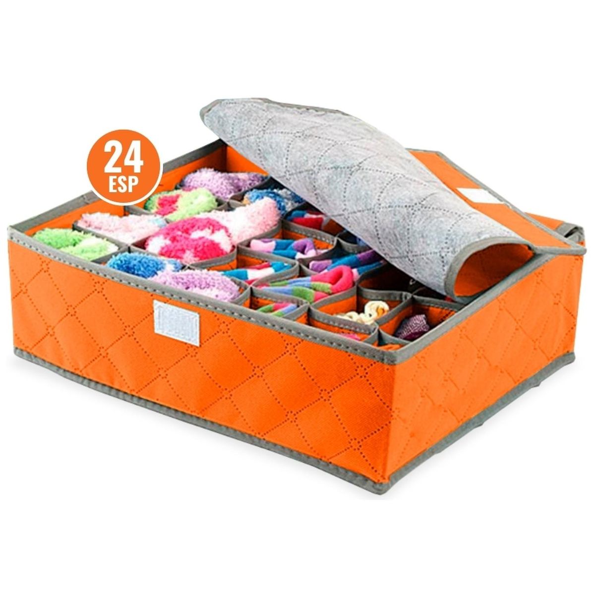 MINARI - Organizador de Medias Ropa Interior con Tapa 24 Espacios NJ 490V