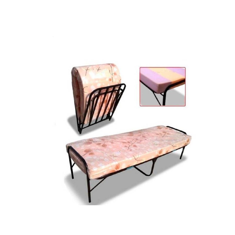 GENERICO - Cama Plegable 1 Plaza + Colchón de 4"