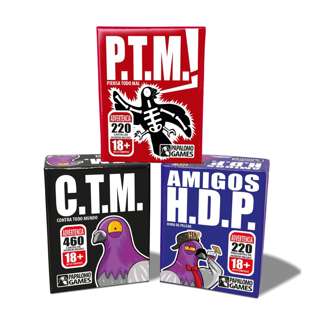PAPALOMO GAMES - Mega pack juegos de cartas CTM-HDP-PTM Papalomo Games