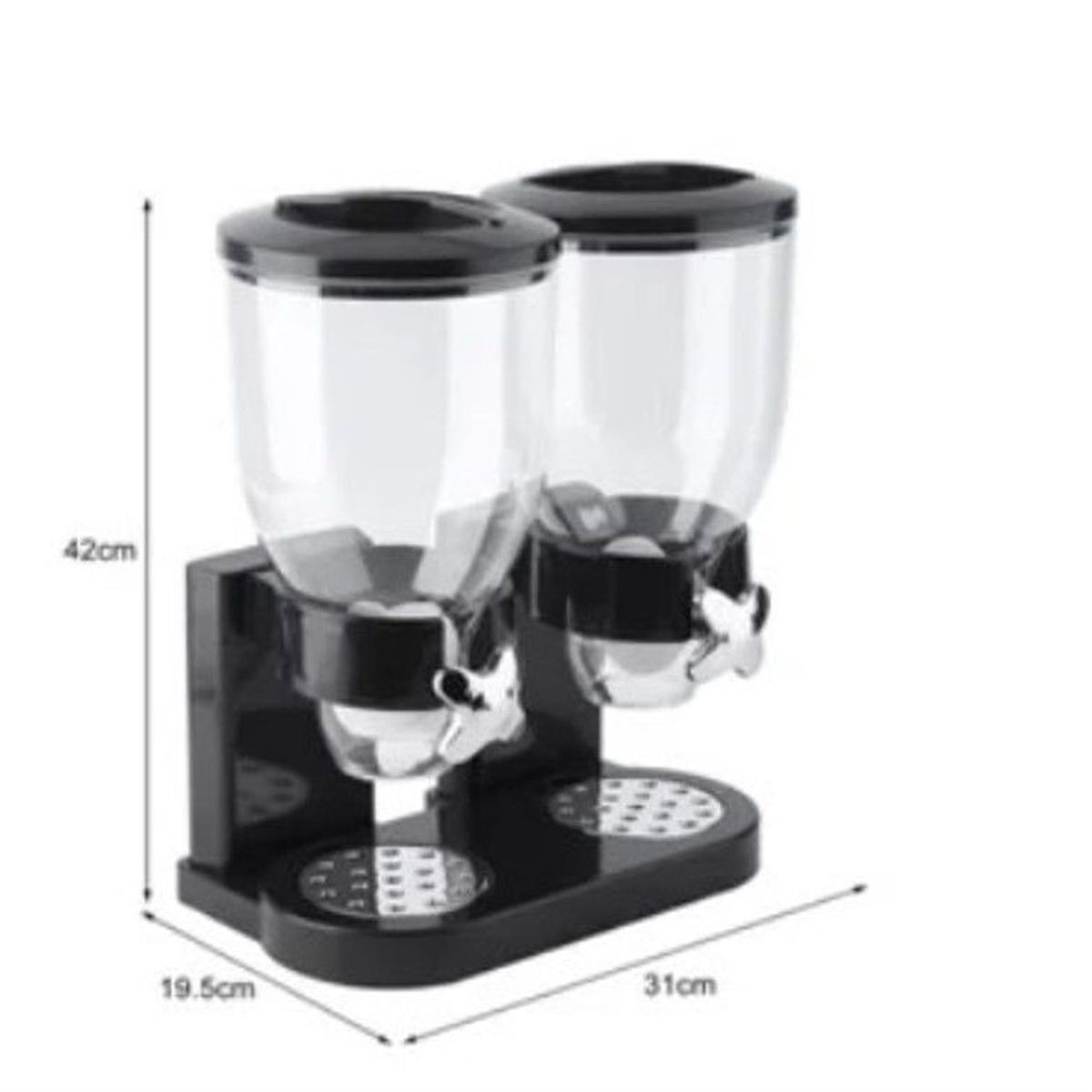 GENERICO - Dispensador de cereales dobles negro de calidad