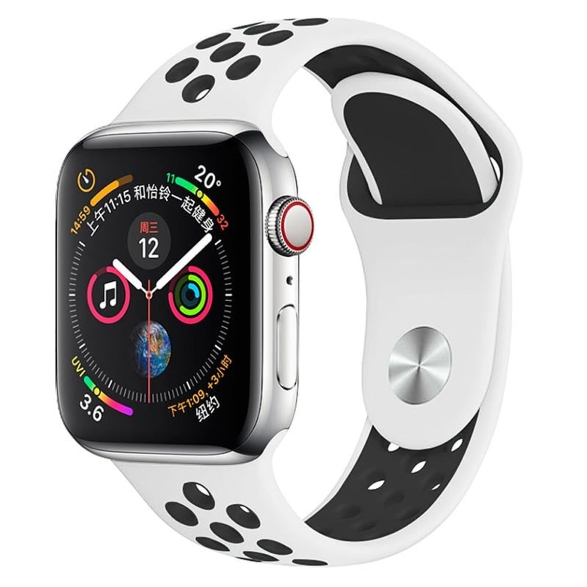GENERICO - Correa Sport Deportiva Silicona para Apple Watch BLANCO 38mm