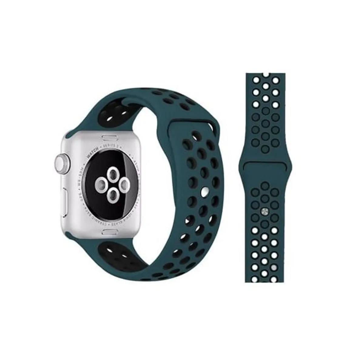 GENERICO - Correa Sport Deportiva Silicona para Apple Watch VERDE 38mm
