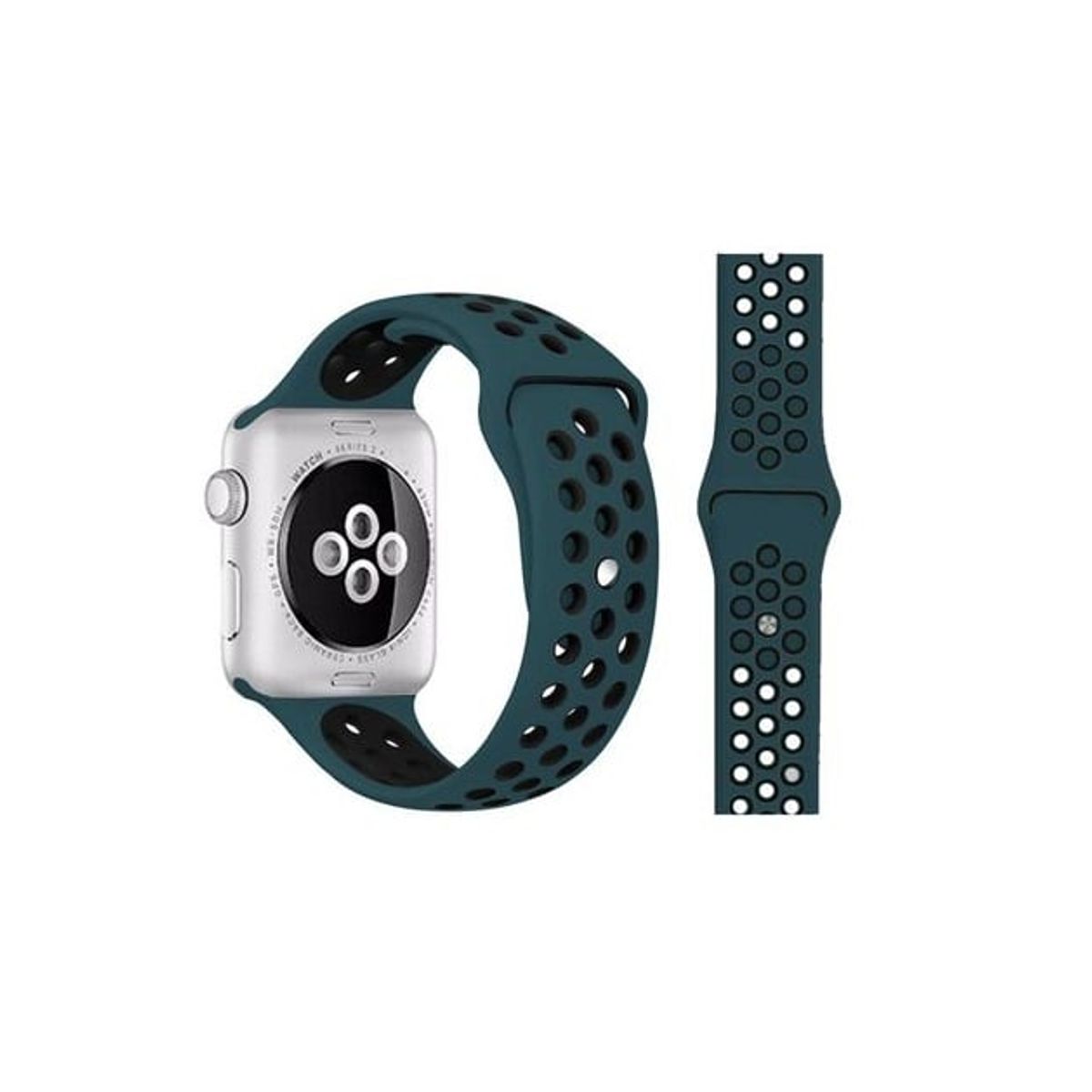 GENERICO - Correa Sport Deportiva Silicona para Apple Watch VERDE 38mm