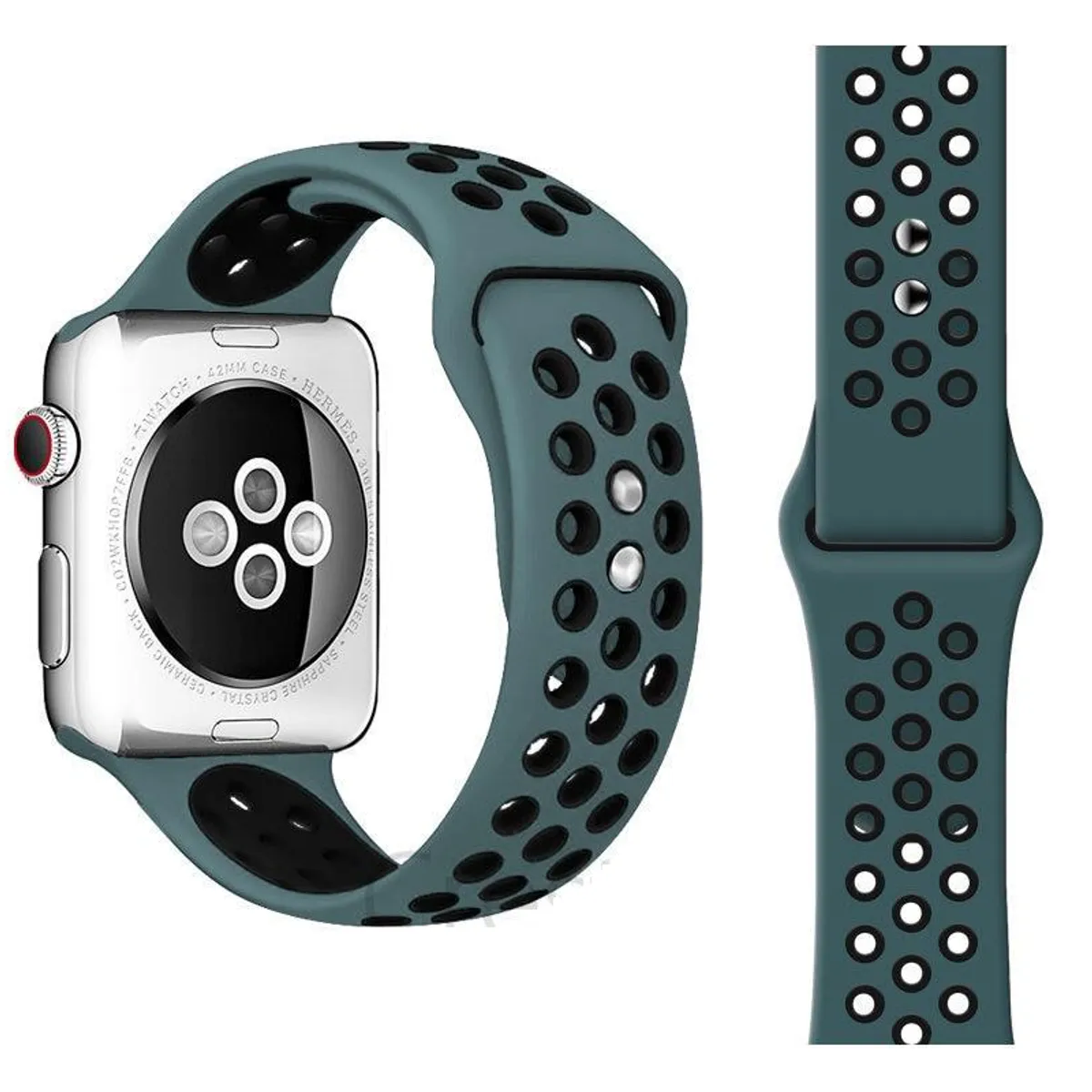 GENERICO - Correa Sport Deportiva Silicona para Apple Watch VERDE 38mm