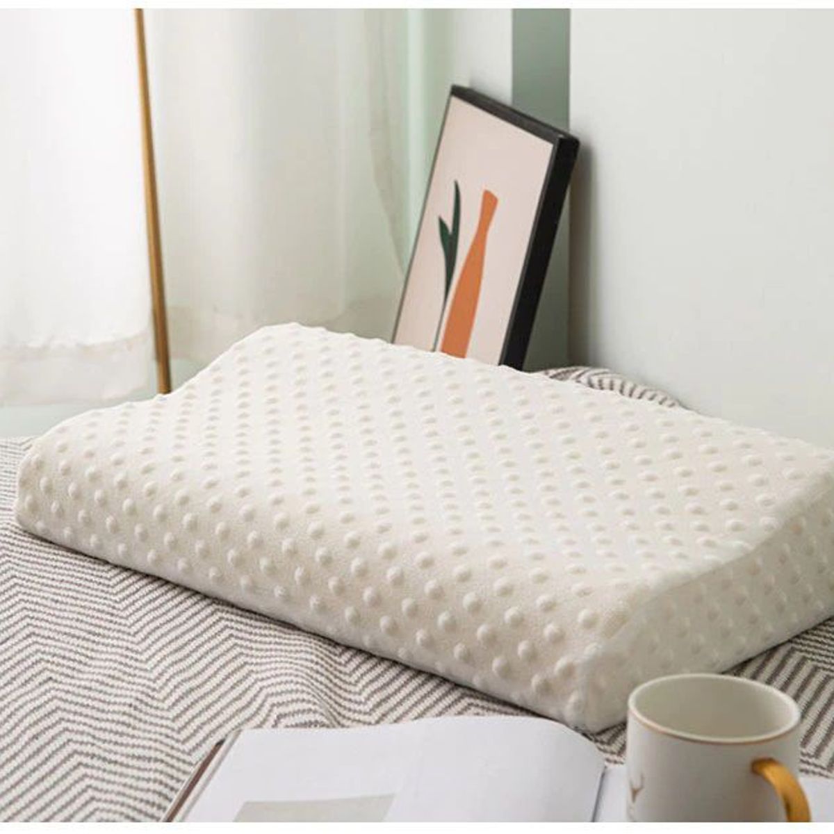 OEM - Almohada viscoelastica memory pillow  funda con cierre